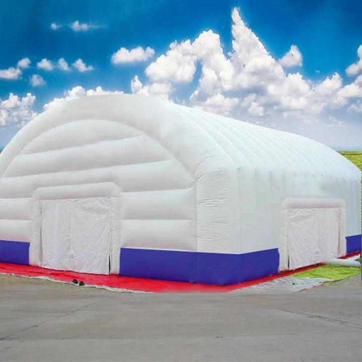 Inflatable air supported tent